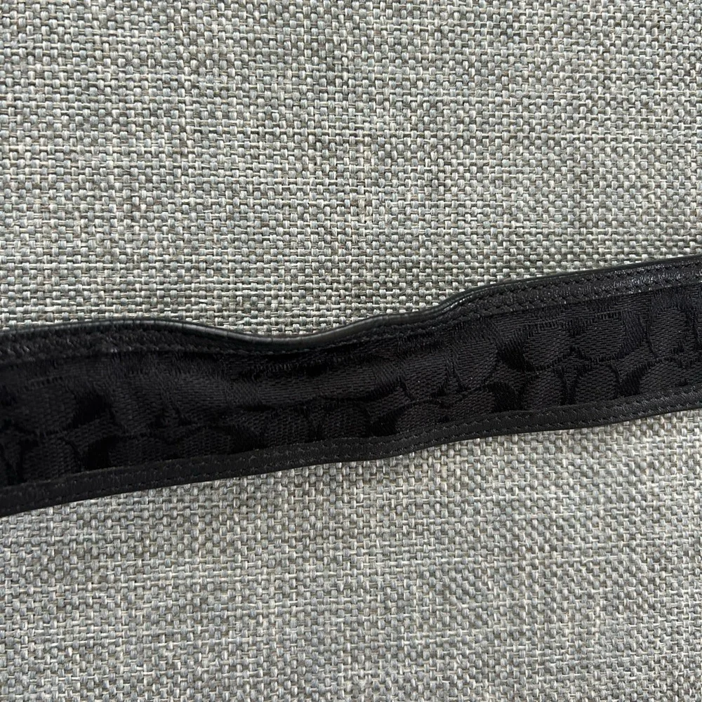 Coach C Black Canvas Leather Belt Size Small